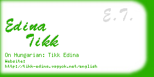 edina tikk business card